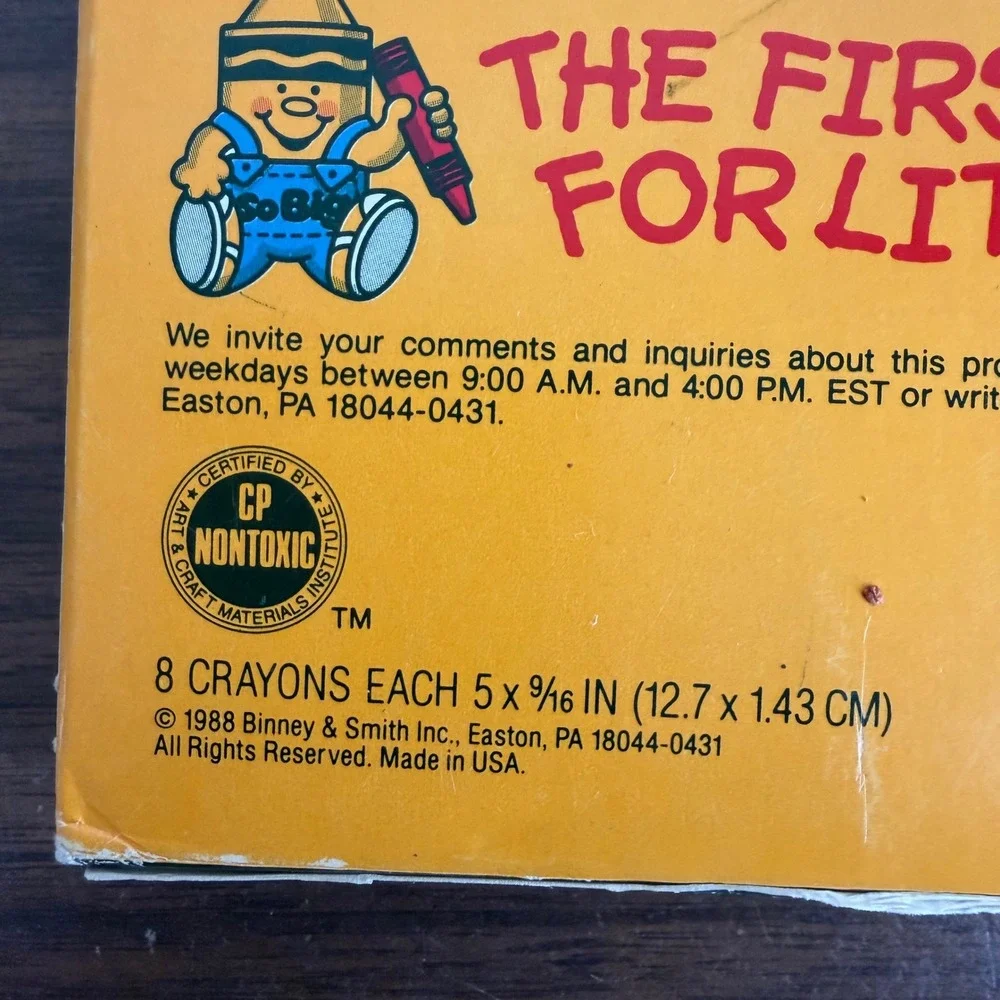 Vintage Crayola So Big Crayons 8 Count Binney & Smith 1988 USA Large Art Set